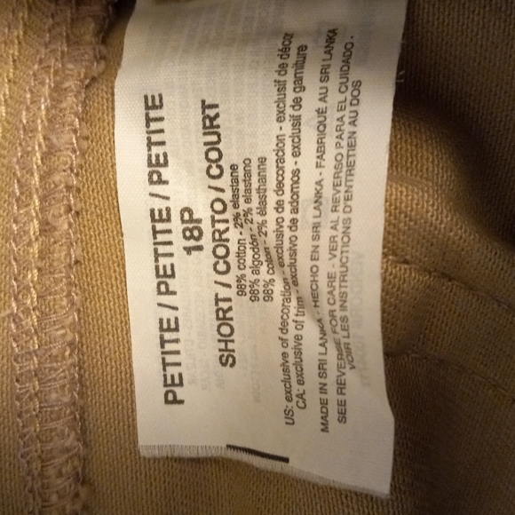 Gloria Vanderbilt Amanda Classic 18P Short Tan Jeans - Picture 4 of 4